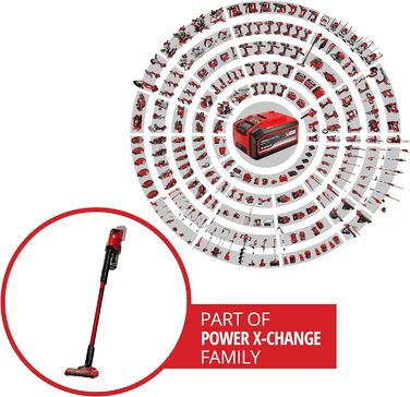 Акумуляторний ручний пилосос Einhell TE-SV 18 Li-Solo Power X-Change (18V, Li-Ion, бездротовий, без мішка, 3-ступенева фільтрація, Boost режим)