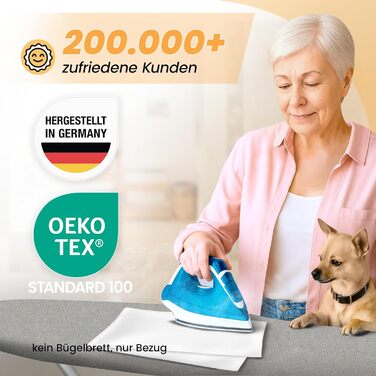 Покриття для прасувальної дошки німецької якості 120x40 см | Відбиває тепло | Гумка | OEKOTEX100 | 5 розмірів | Пом'якшення | Для парових прасок | Покриття для прасувальної дошки M Срібло Срібло M