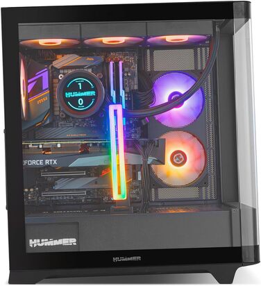 Корпус ПК NOX Xtreme Products HUMMER ETHER BK – білий, ATX/Micro-ATX/ITX, Midi-Tower з сіткою на передній та верхній панелі, скляна бокова панель, 3 x 140 мм вентилятори, підтримка до 10 вентиляторів, USB-C/USB 3.0