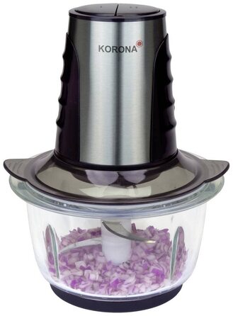 Подрібнювач Korona 25005 | З нержавіючої сталі та скляний контейнер | 2 режими | 4 леза з нержавіючої сталі | Для криши льоду
