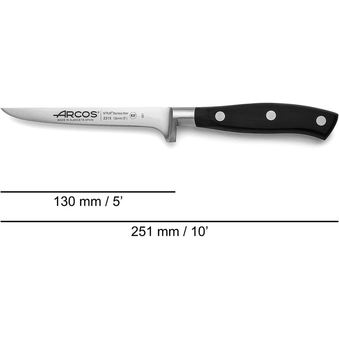 Набір ножів Arcos Riviera Santoku (3 шт.) - 180 мм, сталь Nitrum, рукоятка POM, чорний
