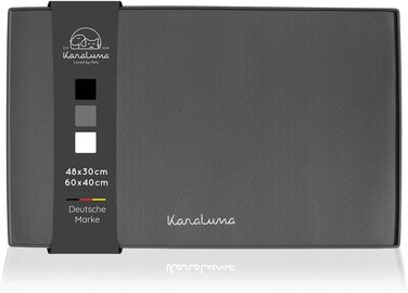 Силіконовий килимок KaraLuna Premium 60x40 см (Чорний, Сірий, Кутовий) для годівлі котів та собак, під миску, під кавомашину