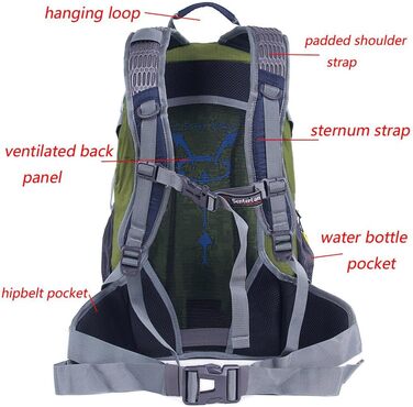 EGOGO 30L Waterproof Hiking Backpack Camping Backpack with Rain Cover Running Cycling Outdoor S2310 (Green)