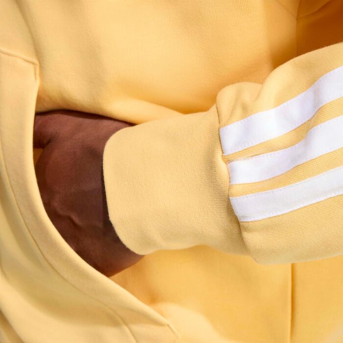 Чоловіча толстовка на блискавці Adidas Essential Three Stripes French Terry Hoodie (M, Semi Ice Tangerine/White)
