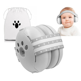 Навушники для захисту слуху дитини 0-36 місяців, 25 dB, сірий колір. Захист від шуму, ідеально для подорожей та сну.