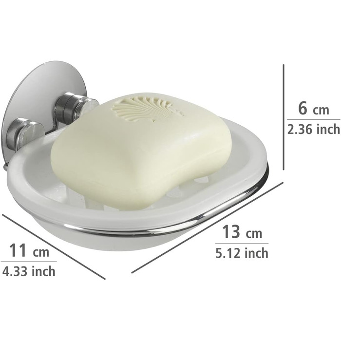 Підставка для мила WENKO Turbo-Loc® 6 x 11 x 13 см, одинарна