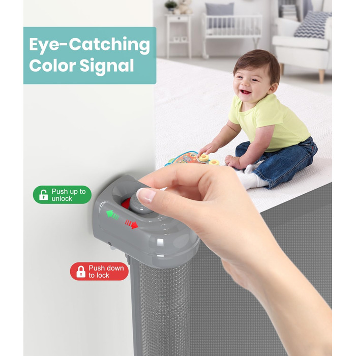 Захист для дитячих воріт Nalezuns, висувний, 0-180 см, сірий, для дітей