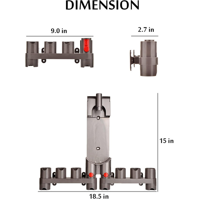 Кріплення-організатор для пилососів Dyson V7, V8, V10, V11, V12, G5, GEN5 Detect/Cyclone/Absolute/Torque Drive