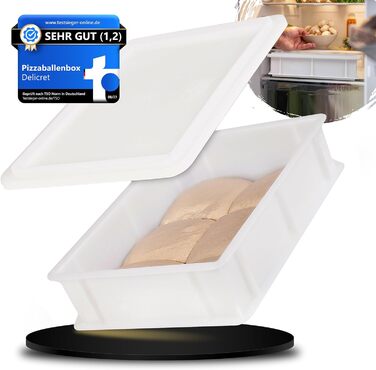 DELICRET - Pizza Starter Kit | Premium pizza ingredients for unforgettable enjoyment | Pizza ball box (1x box & 1x lid)