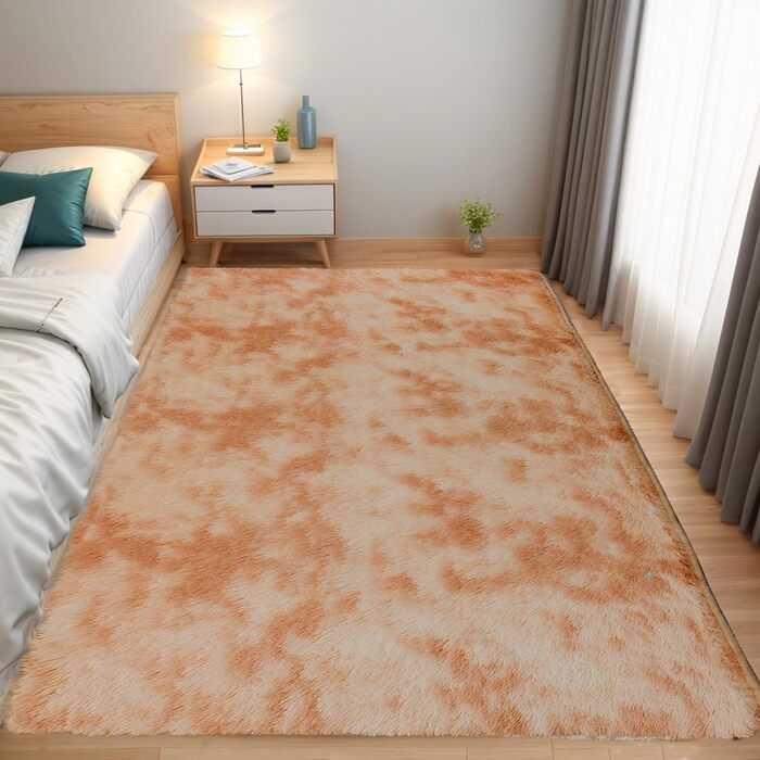 М'який килим QUINZI 160x230 см, високий ворс, сучасний, пухнастий, для спальні, вітальні, дитячої кімнати, з антиковзаючим покриттям (Хакі)