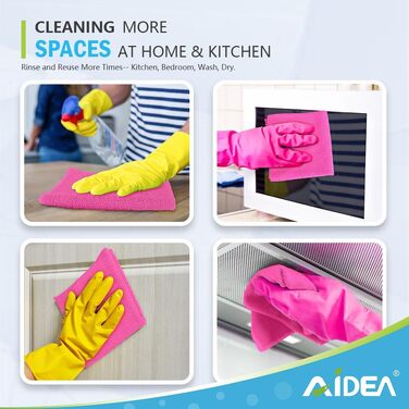 Серветки з мікрофібри AIDEA для прибирання, кухні та авто, м'які та гігроскопічні, без ворсу, 30 x 30 см, рожеві (набір)