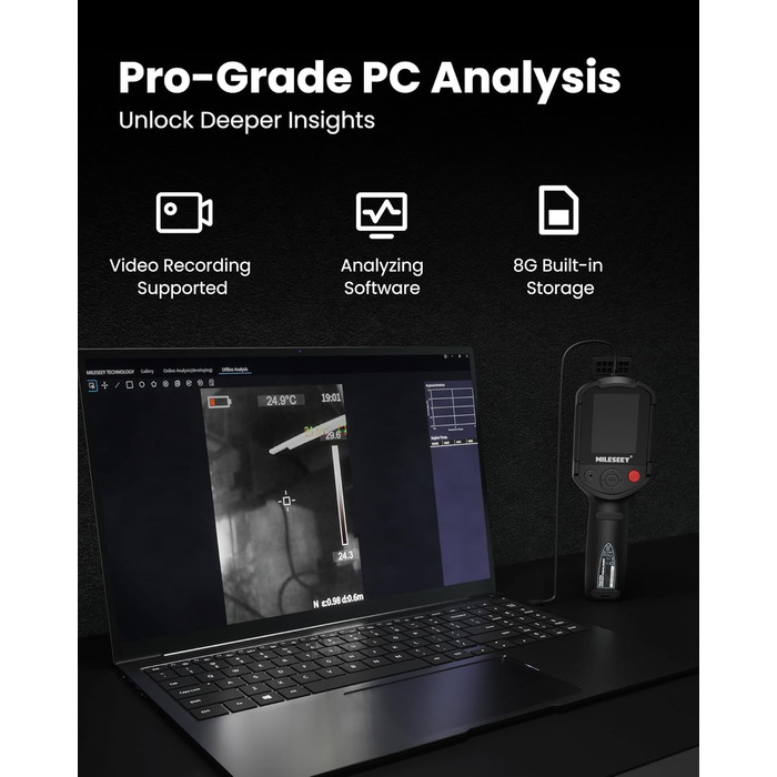 Тепловізор MILESEEY TR20 PRO: портативний, -20°C до 550°C, роздільна здатність 192x192, 25Hz, 8 годин роботи від акумулятора