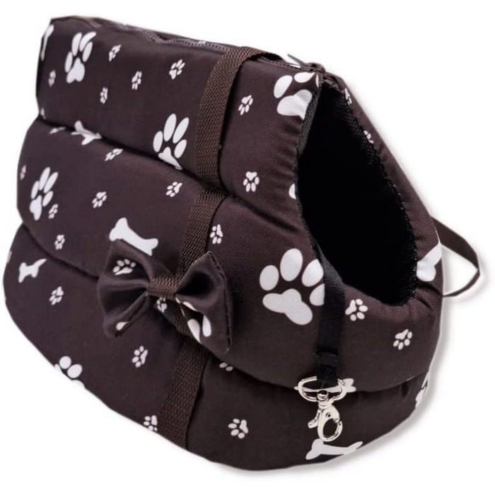Сумочка для собак та котів Odolplusz Elegante, миється, для маленьких/середніх, XS, S, L, M, коричнева з лапами