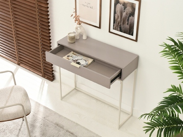 Консольний столик Mebel-Partner, колір крем (матовий бежевий), 80 x 76,5 x 28 см