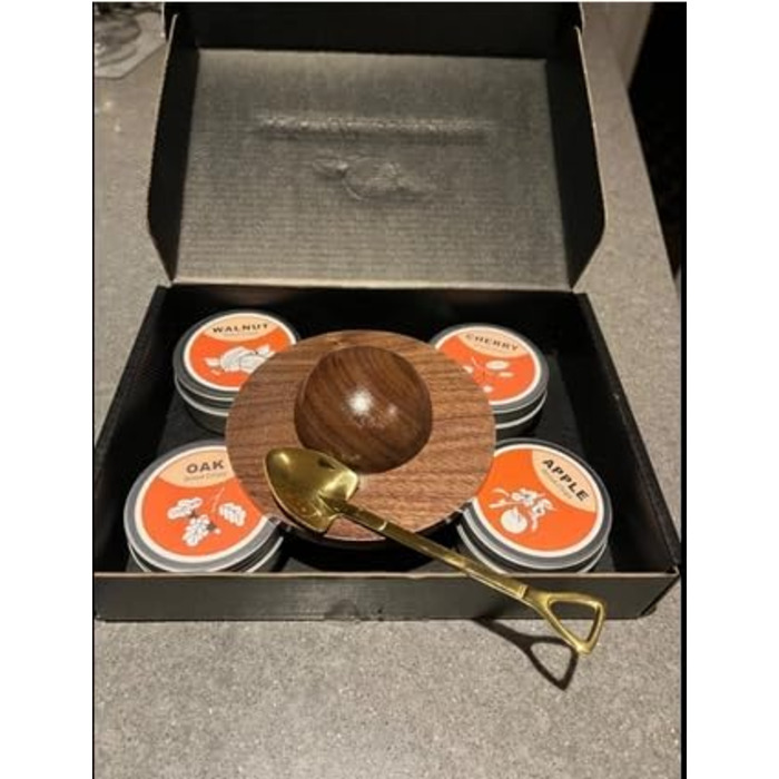 Набір для копчення коктейлів та віскі, з 4 дерев'яними стружками, подарунок на День батька, для Old Fashioned, коктейлів, віскі, бурбону, кави, м'яса, волоського горіха Saturn - волоський горіх