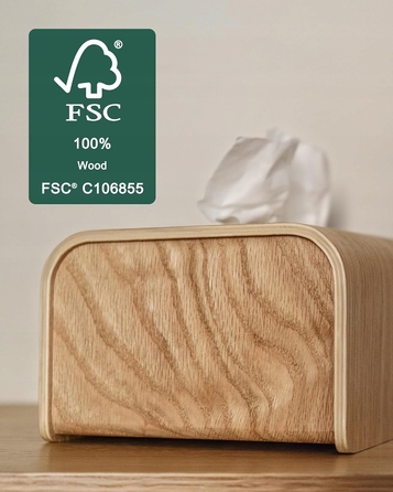 Дерев'яна коробка для серветок, дубовий шпон FSC, скандинавський стиль