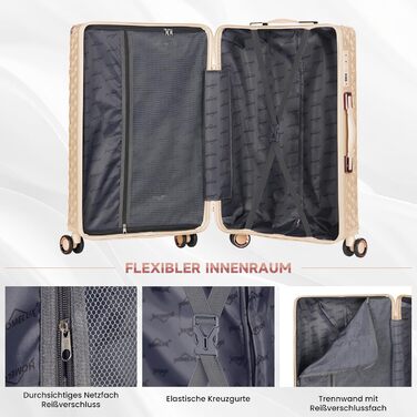 Набір валіз Homelux 3 шт. Бежевий, ABS, Hartschale (твердий корпус), M-L-XL, 1003-beige