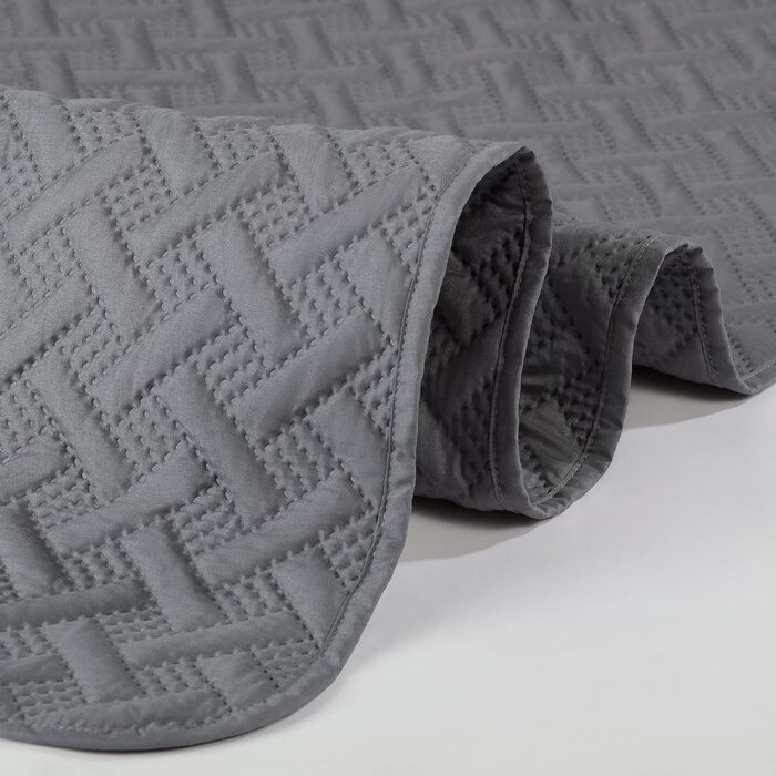 Комплект літньої постільної білизни Serta з ковдрою та наволочками, поліестер, сірий, лаймовий, King Size