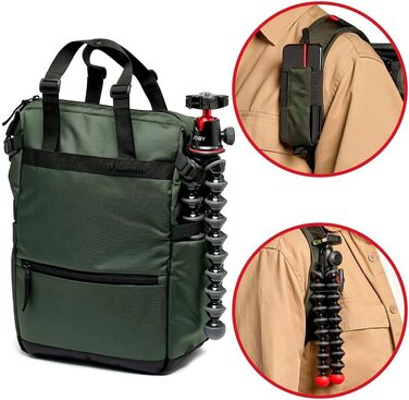 Рюкзак для фототехніки Manfrotto Street Slim: зручний, з відділенням для фотоапарата та ноутбука, зелений