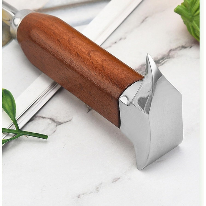 Stainless steel ice pick, 1 x 17 cm, with wooden handle, portable Japanese-style ice hammer, ice pick tool for bars, kitchens, picnics, camping (U126-1)