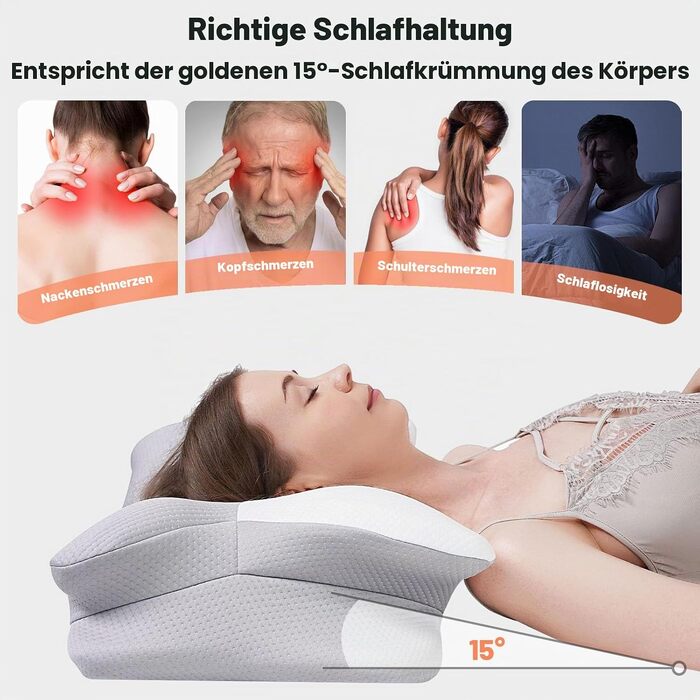Ортопедична подушка для шиї 2-в-1 з ефектом пам'яті (Memory Foam), з регулюванням висоти