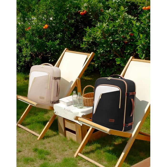 LOVEVOOK Рюкзак ручної поклажі, жіночий, для подорожей, з відділенням для ноутбука 17.3 дюймів, Carry On Luggage, для роботи, бізнесу, вихідних Beige Khaki