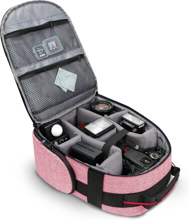 Рюкзак для камери USA Gear DSLR з аксесуарами, водостійкий, зручний, червоний