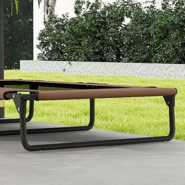 PawHut Лежанка для собак на вулицю, піднята лежанка для великих собак, складана лежанка для тварин з сітчастою рамою зі сталі, лежанка для тварин для вулиці, кемпінгу, 107x61x20 см, Кофе