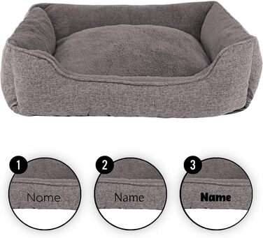 М'яке ліжко для собак та котів Lionto знімний чохол, 75x60 см, сірий колір, антиковзаюче дно