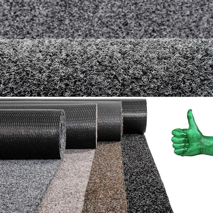 Килимок для дому ANRO: антиковзаючий, для входу, 60x40 см, сірий