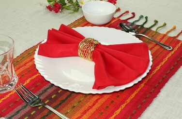 Cotton Craft - Napkins, 100% Cotton, 20 x 20 Oversized - Set Contains Magenta, Lime, Red, Stone, Black, Lavender, Grape, Orange, Teal, Navy Blue, Mustard, and Leaf, Cotton, Blue, 20x20