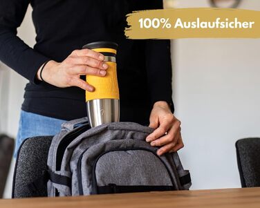 Термокружка Milu для кави з собою 370 мл, 450 мл, з нержавіючої сталі, подвійні стінки, ізоляція, без витоку, автокружка, термокружка, travel mug (Mango, 370 мл)