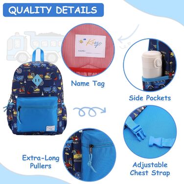 Дитячий рюкзак для школи Kinderrucksack (6-8 років) - водонепроникний, 13 літрів, 29x12x38 см (Automobil)