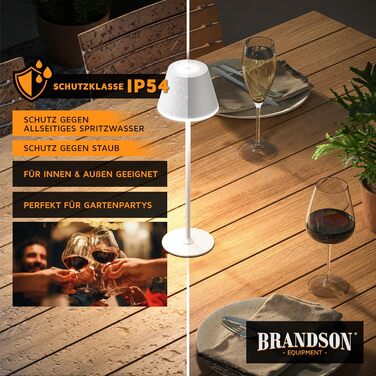 Світлодіодний акумуляторний настільний світильник Brandson з димером (3 в наборі) - білий. Бездротовий, сенсорний, з регулюванням яскравості (теплий/нейтральний/холодний білий). Металевий світильник для столу, нічника, читання, в приміщенні/на вулиці.