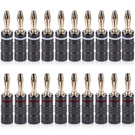 Бананові конектори Vegena 20 шт. для акустичних кабелів, 24K позолота, підійдуть для підключення до підсилювача, AV-ресивера