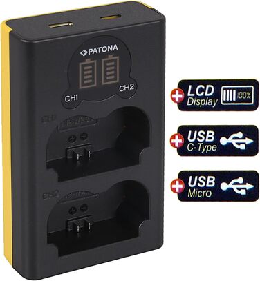 PATONA Akku NP-W235 для камери (2600 mAh) з USB Дисплеєм DUAL LCD - сумісний з USB-C та Micro-USB