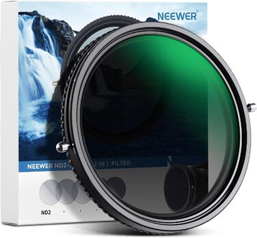 Фільтр ND2-ND32 та CPL 82 мм Neewer 2-в-1 - поляризаційний фільтр з нанопокриттям, водонепроникний, стійкий до подряпин