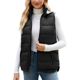 Чоловіча степкова жилетка Vancavoo з капюшоном, чорна, розмір S | З капюшоном, тепла, для відпочинку