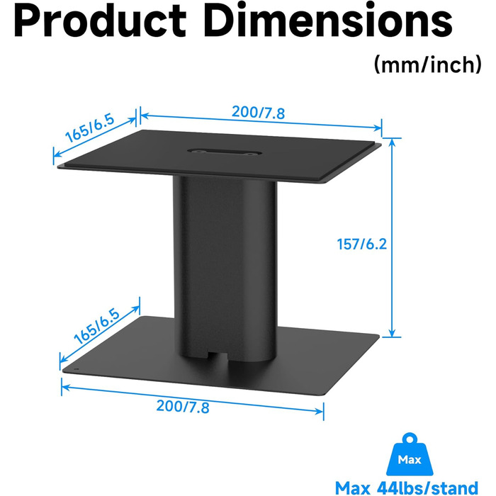 Підставка для колонки Suptek, 2 шт., чорний колір, 20 x 16.5 см, SDM003MB L-Schwarz