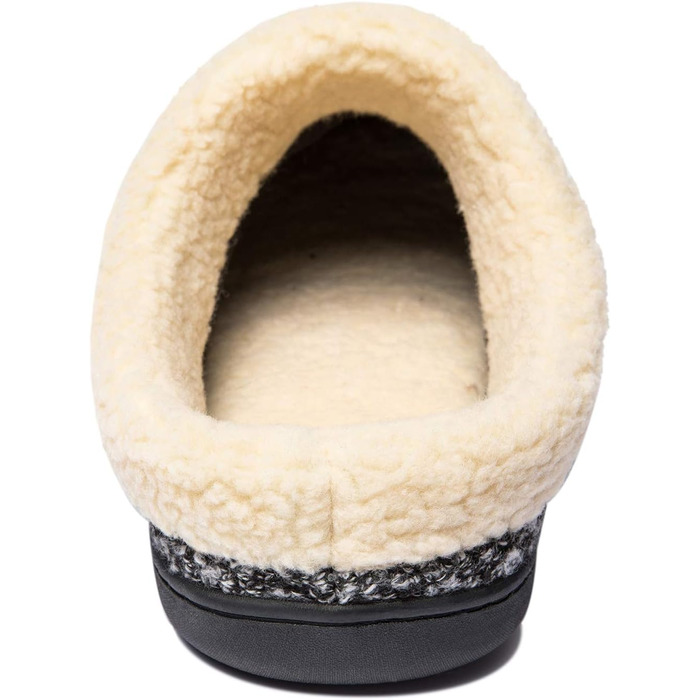 Тапочки халатні NewDenBer для дому, чоловічі та жіночі, з піною-пам'яттю, теплі, зручні, зимові, з антиковзкою гумовою підошвою (39/40 EU, 23, чорний/сірий)