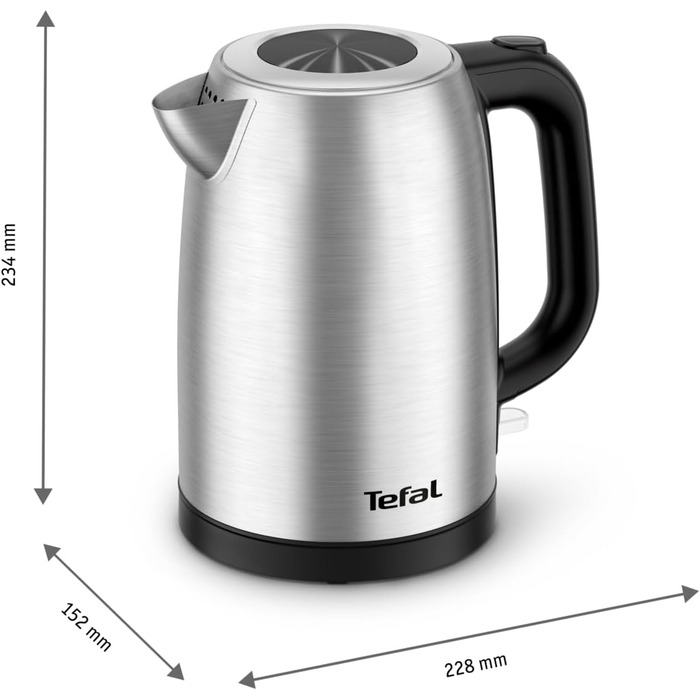 Електричний чайник Tefal KI1R0DE0 зі сталі, 1.7 л, 2200 Вт, з автоматичним вимкненням та фільтром від накипу