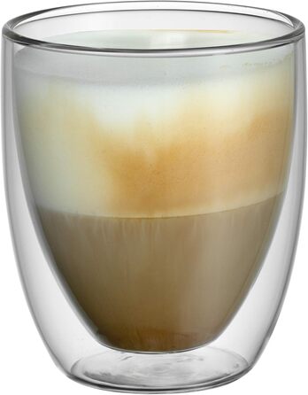 WMF Double-Walled Cappuccino Glasses Set, 6-Piece, Double-Walled Glasses 250ml, Floating Effect, Thermoglass, Heat-Resistant Tea Glass, Coffee Glass