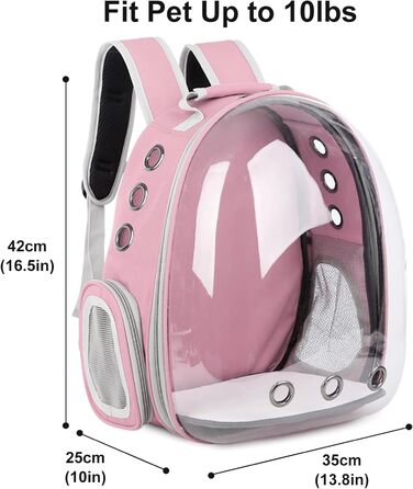 Сумка-переноска для котів, домашніх тварин, рюкзак-переноска, передня кишеня для маленьких, середніх котів, цуценят, собак (Рожева)