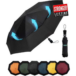 Чорний парасолька-тростина, великий, стійкий до вітру, автоматичний, для чоловіків та жінок, діаметр 102 см, 9 спиць, тканина 210T