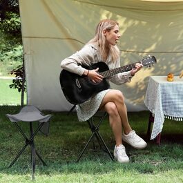 Складаний стільчик з кишенею Portal: легкий, міцний, для риболовлі, кемпінгу та пікніків (сірий)