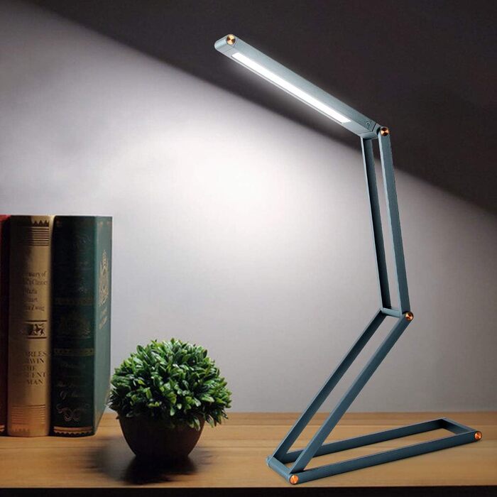 LED лампа настільна ELZO з регулюванням яскравості та гнучкою ніжкою, алюміній, темно-сіро-блакитна