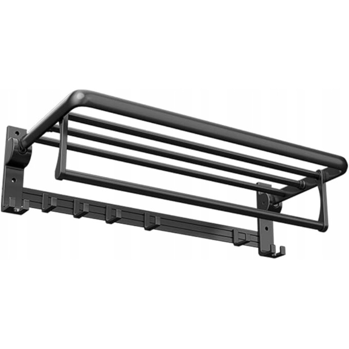 Складаний рушникотримач у ванну кімнату: підвісна штанга з гачками в стилі Лофт