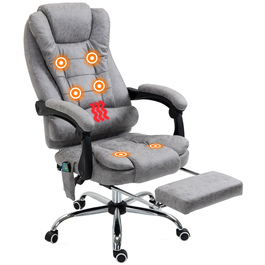 Vinsetto Office Chair with Massage Function, Ergonomic Desk Chair with Recline and Heat Function, Remote Control, Gray