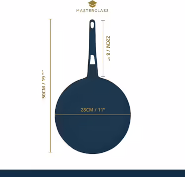 MasterClass Induction-Compatible Non-Stick Pancake & Crepe Pan, Die-Cast Aluminum, 28 cm, Grey