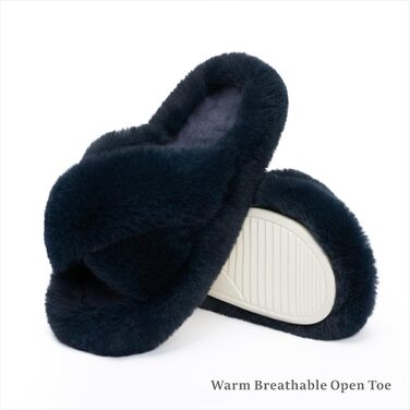 Жіночі домашні тапочки Chantomoo з піною Memory Foam - зручні, теплі, з штучним хутром, колір блакитний (42/43 EU)